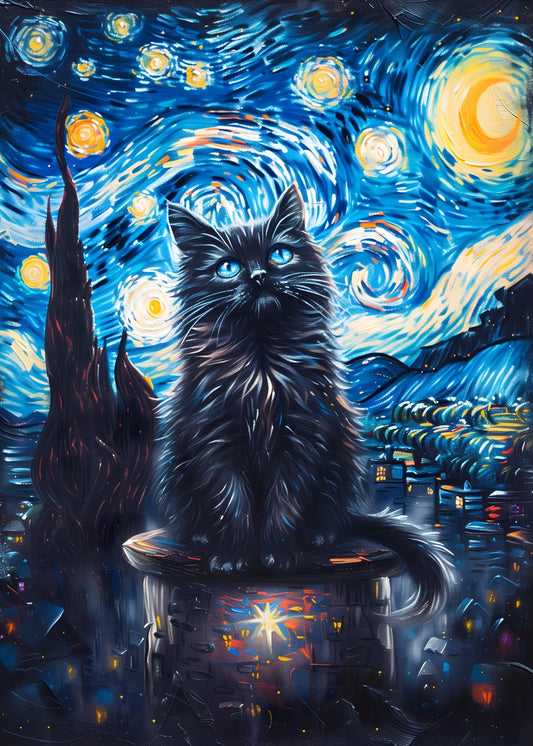 Black Van Gogh Cat