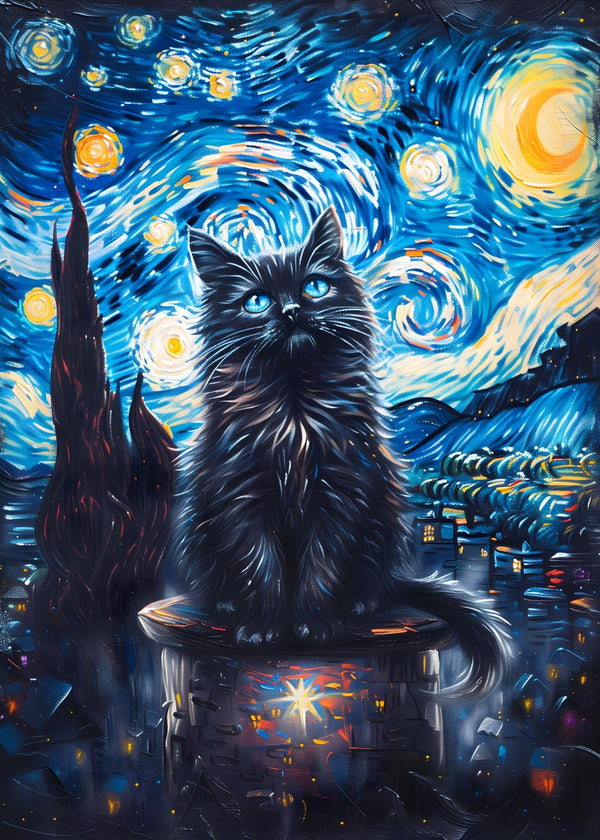 Black Van Gogh Cat