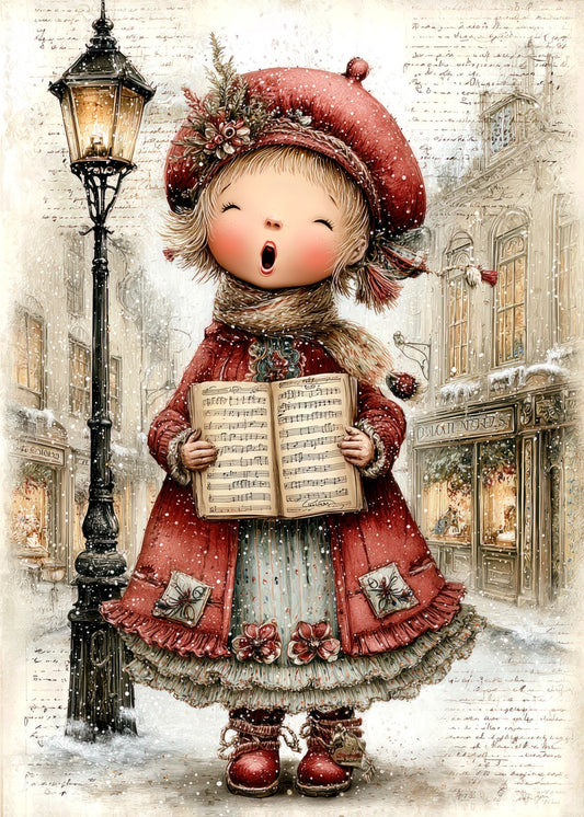 Charming Girl Carols Joyfully