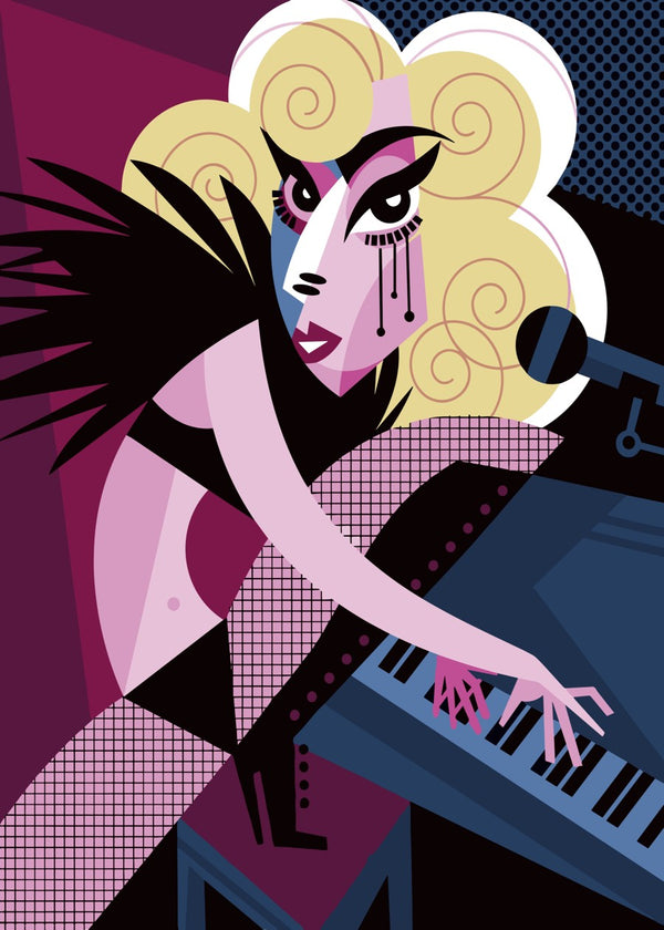 Lady Gaga Vector Art Piano