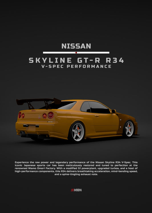 Nissan Skyline GT-R R34 Orange