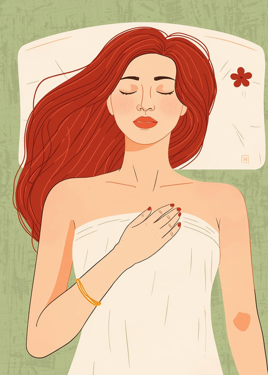 Sleeping red hair lady