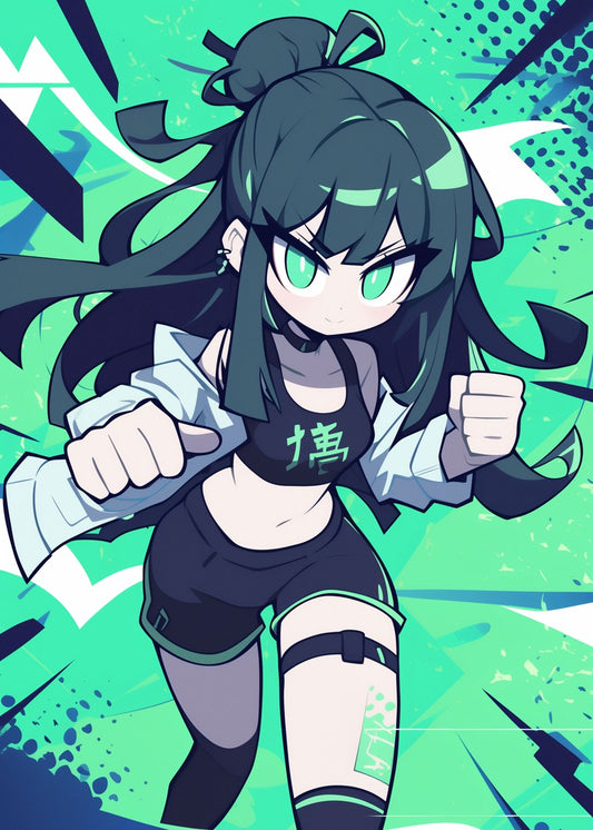 Anime Girl Ready to Fight