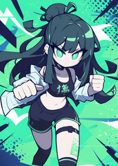 Anime Girl Ready to Fight