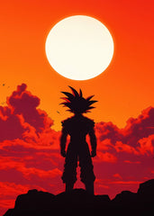 Goku Sunset Silhouette