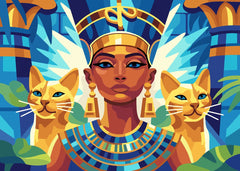 Egyptian Queen and Sacred Cats