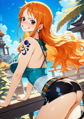 Nami on deck, One Piece