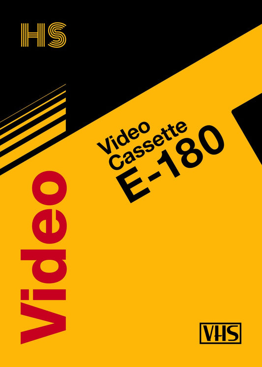 VHS tape case E-180 retrowave