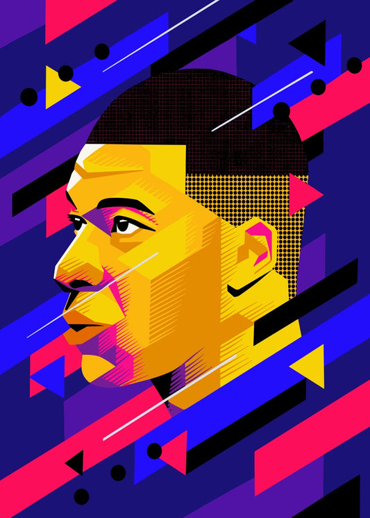 Mbappe Geometric Portrait