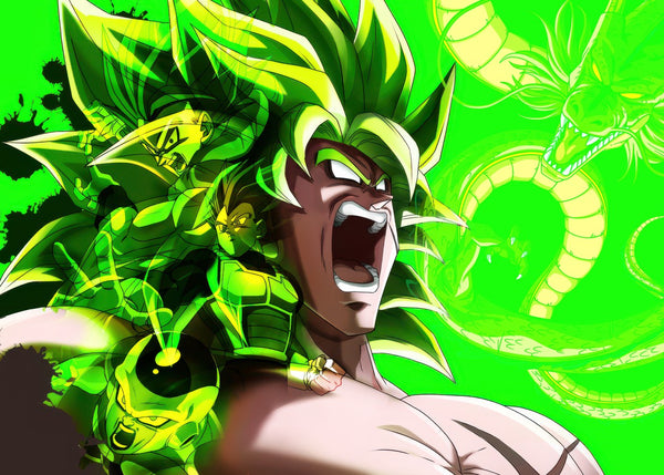 Broly green face, Dragon ball