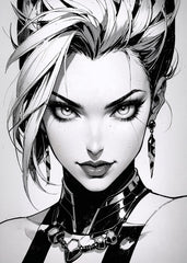 Black and White Manga Girl Por