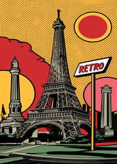 Eifel Tower Paris Retro art