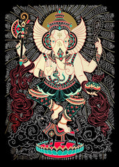 Abstract Floral Ganesha