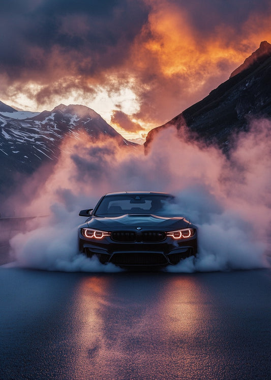 BMW M4 Amidst a Smoky Mountain