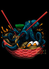 Japanese Aesthetic Ramen Squid
