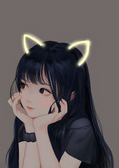 Cute black hair anime girl
