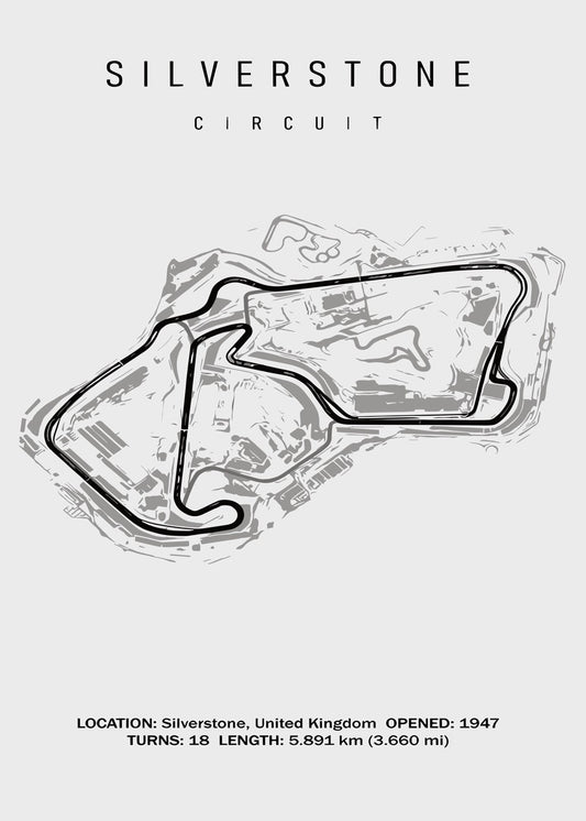Silverstone Circuit Map Art