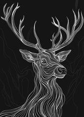 Majestic Deer in Fine Lines