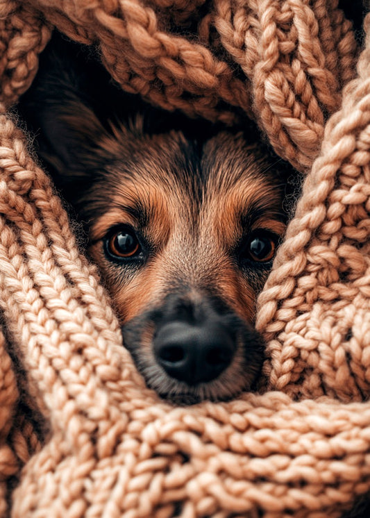 Dog in cozy wool