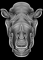 Intricate Rhino Line Potrait