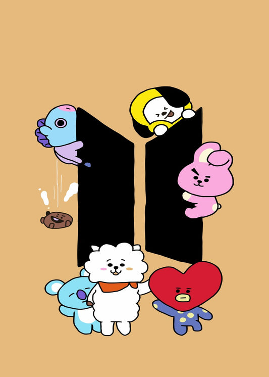 BT21 Characters with BTS Logo