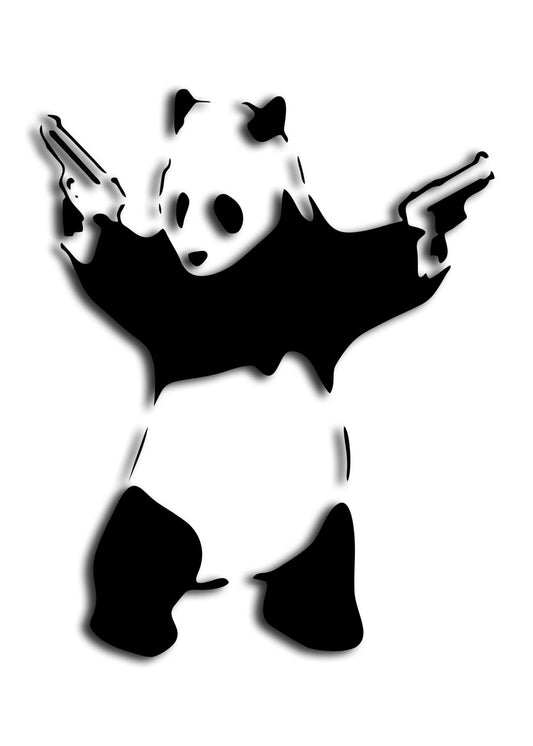 Panda with Handguns cute