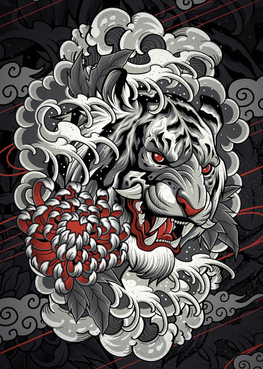 Japanese Style Tiger Art 