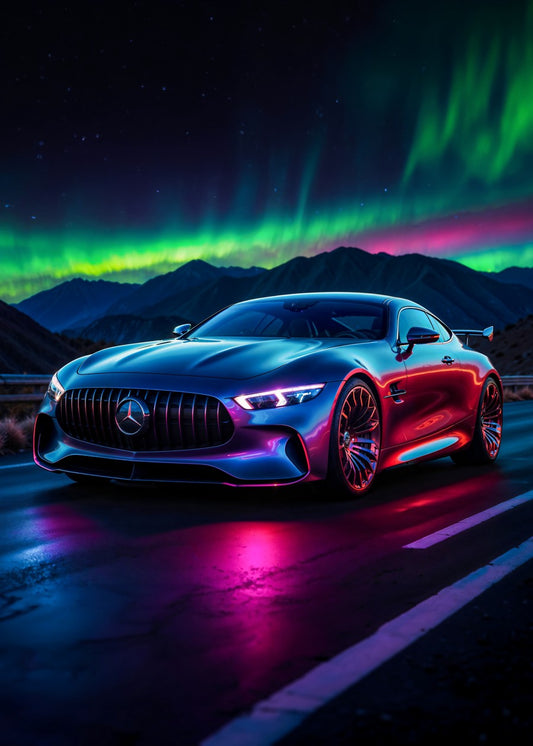 Mercedes Futuristic Car Neon