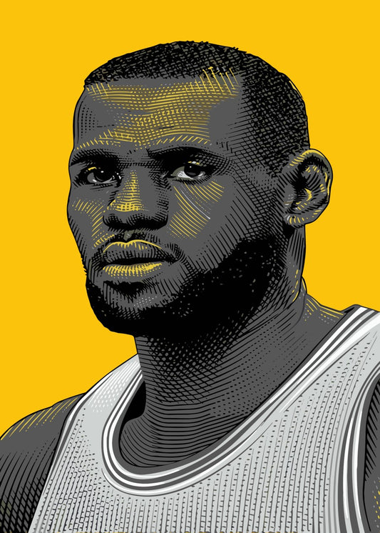 LeBron James Portrait Yellow