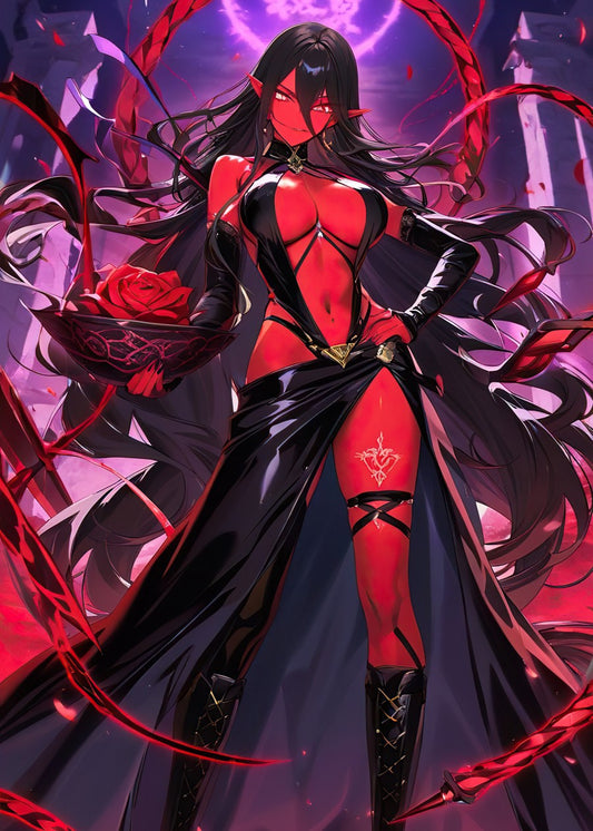 Red-skinned woman