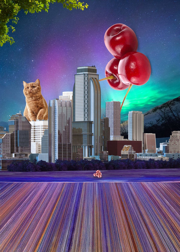 Downtown Cat and Giant Cherry