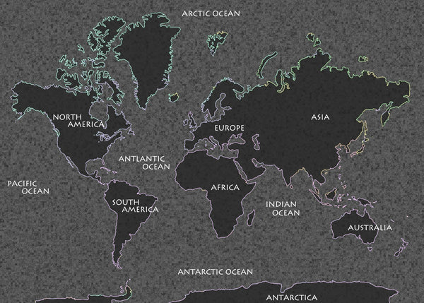 World Map Mosaic Panel