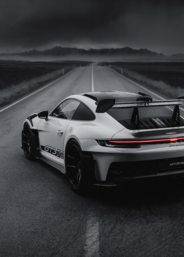 White Back Porsche 911