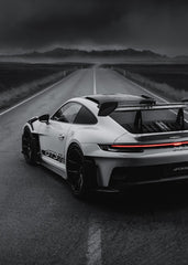 White Back Porsche 911