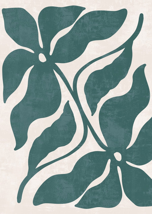 Teal Floral Pattern
