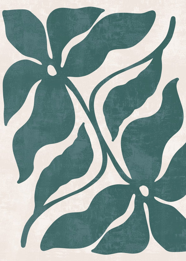 Teal Floral Pattern