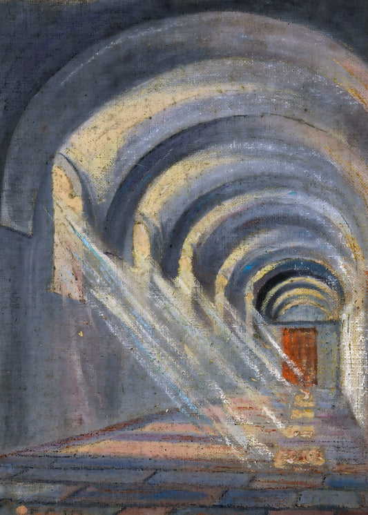 Kreuzgang mit einfallendem Sonnenlicht by Egon Schiele