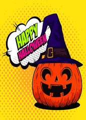 Pop Art Pumpkin Witch