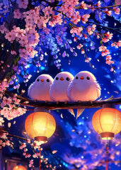 Three Lantern Birds Sakura