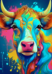 Vibrant Pop Art Cow