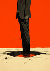 Man in Suit Standing in Hole
