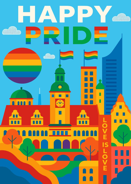 Happy Pride Cityscape View