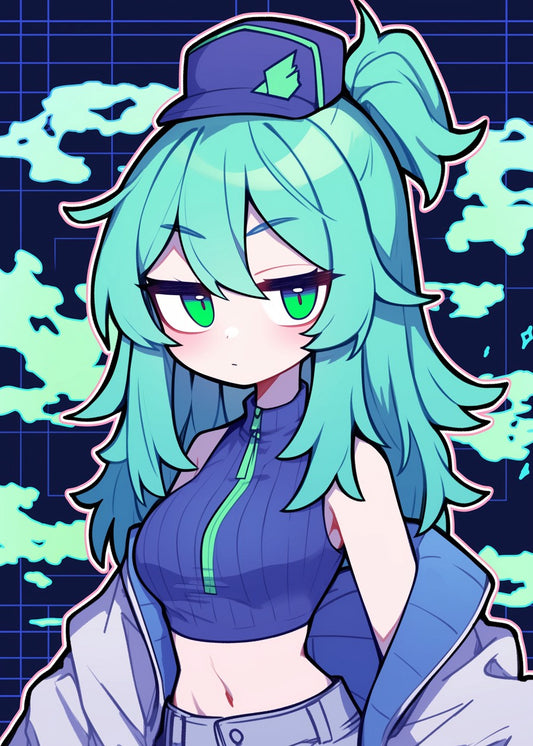 Anime Girl with Turquoise Hair