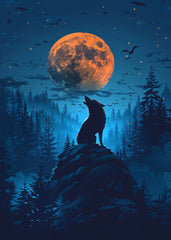 Lone Wolf Under the Full Moon