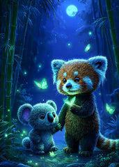 Panda & Koala in Moonlight