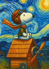 Snoopy Beagle Dog Starry Night
