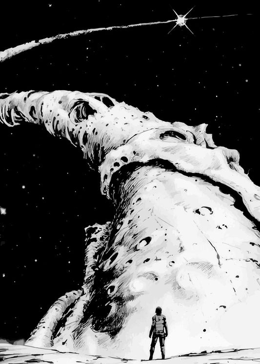 Climber in outerspace