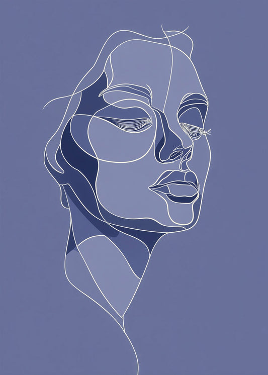 Closed eyes of a woman, minimalist