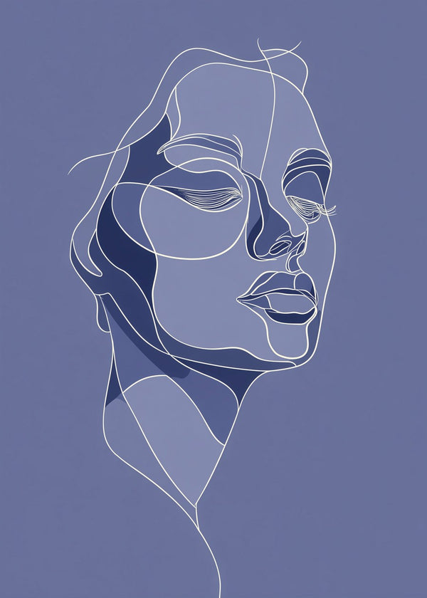 Closed eyes of a woman, minimalist
