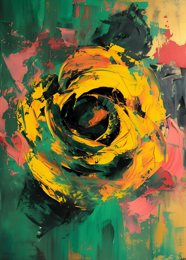 Bold Yellow Abstract Floral